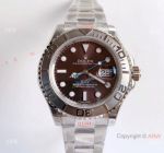 1:1 Best Edition Rolex Yachtmaster Stainless Steel Brown Dial Watch Noob 3135 Replica